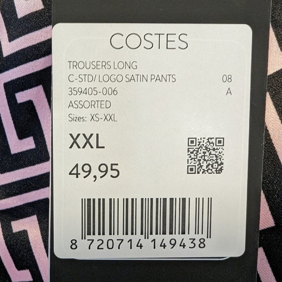 Pink wide leg pants by Costes Europe Women's XXL pink with black geo prints - Picture 13 of 13
